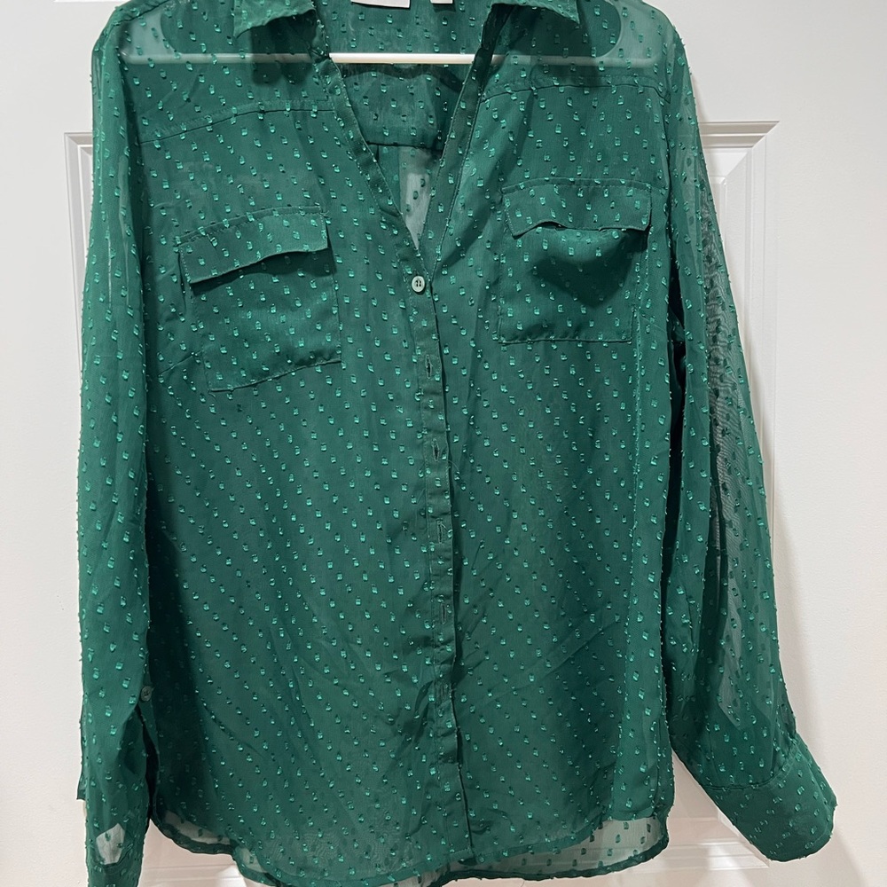 New York & Company Alpine Green Blouse